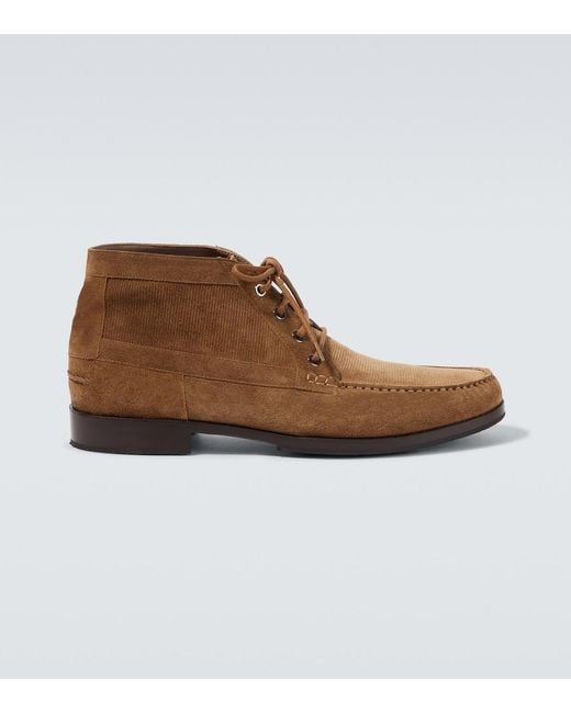 Manolo Blahnik Brown Rhinebeck Suede Desert Boots for men