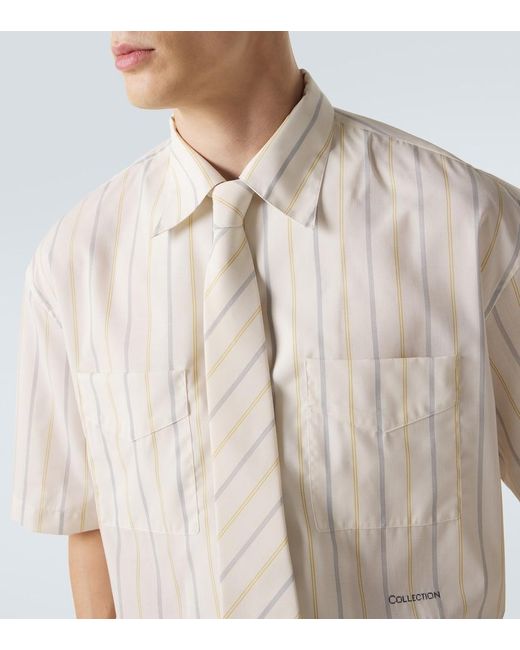 Calvin Klein White Walker Striped Tie for men