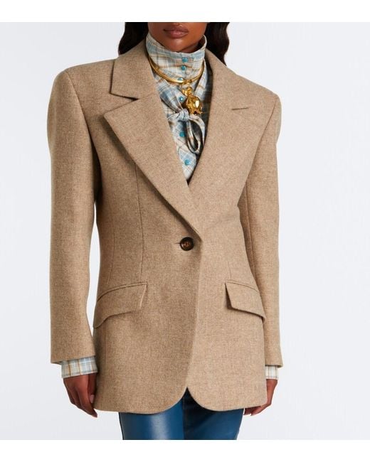 Chloé Natural Caped Wool Blazer