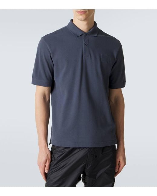 Stone Island Blue Cotton Polo Sweater for men