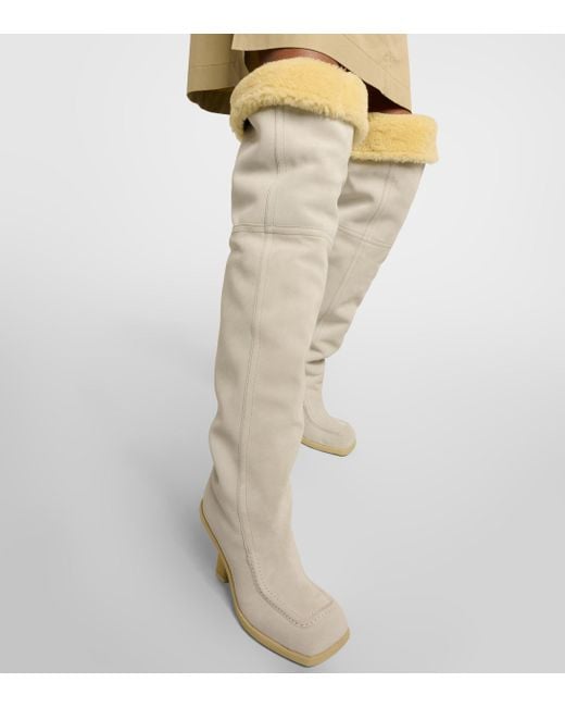 Shearling lined knee high deals boots
