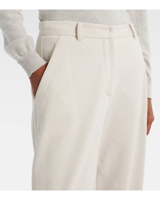 Brunello Cucinelli White Cotton Jersey Sweatpants