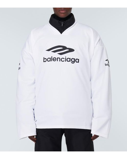 Balenciaga White 3B Sports Icon Ski Long Sleeve T-Shirt Large Fit for men