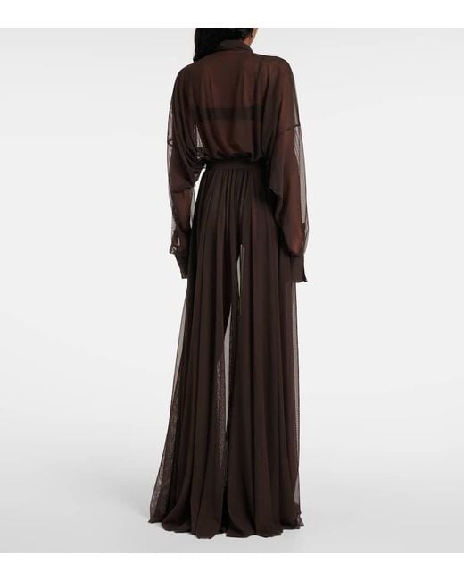 Norma Kamali Black Bow-Detail Flared Gown