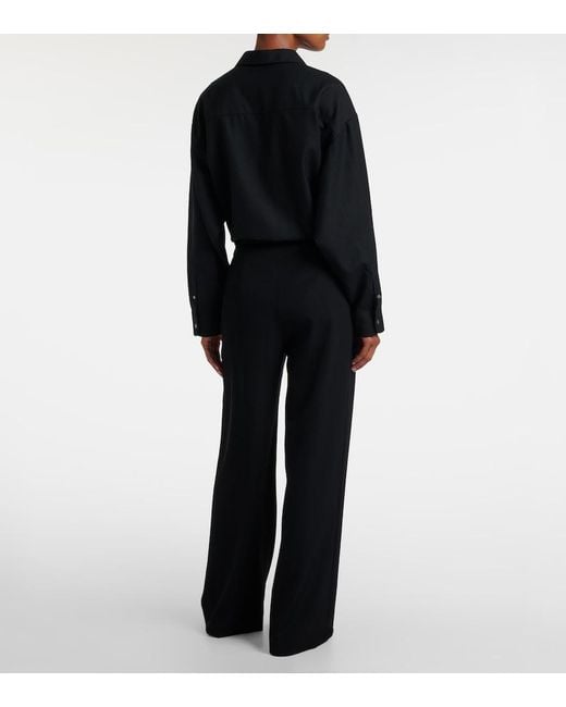 The Row Black Roger Wool Gabardine Pants
