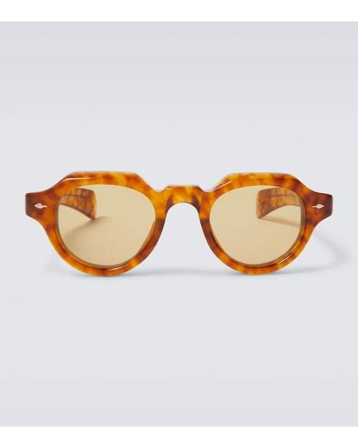 Jacques Marie Mage Brown Kellerman Round Sunglasses for men