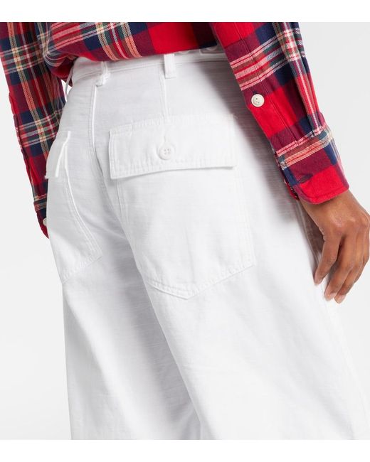 Polo Ralph Lauren White High-Rise Barrel-Leg Jeans