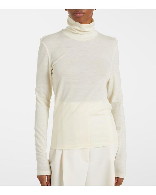 Rohe White Jersey Turtleneck Top