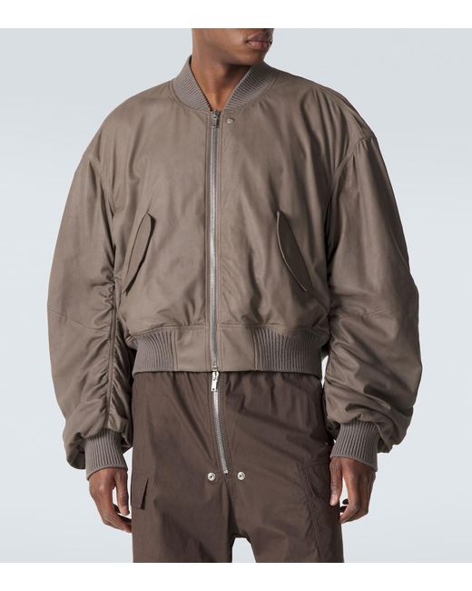 Rick Owens Brown Secchia Flight Leather Bomber Jacket for men