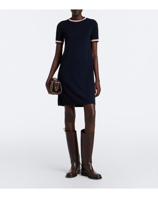 Max Mara Blue Wool Minidress