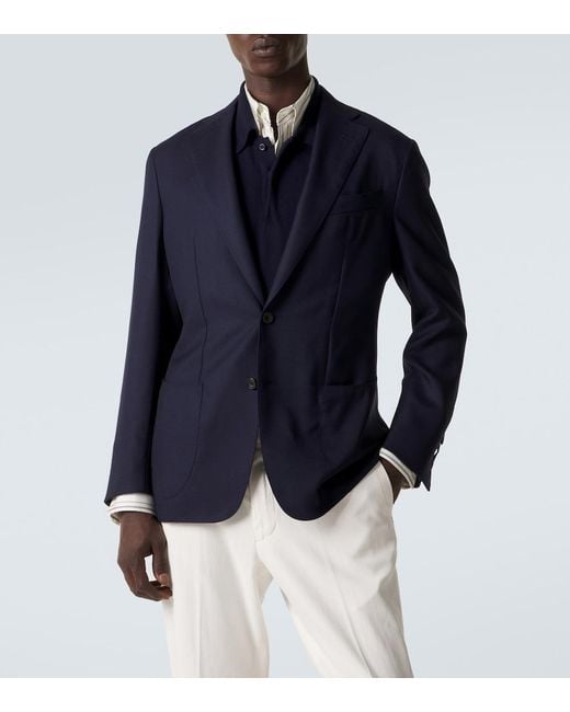 Thom Sweeney Blue Wool Blazer for men