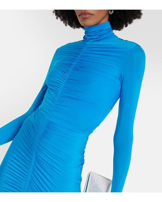 Alex Perry Blue Garner Turtleneck Gown