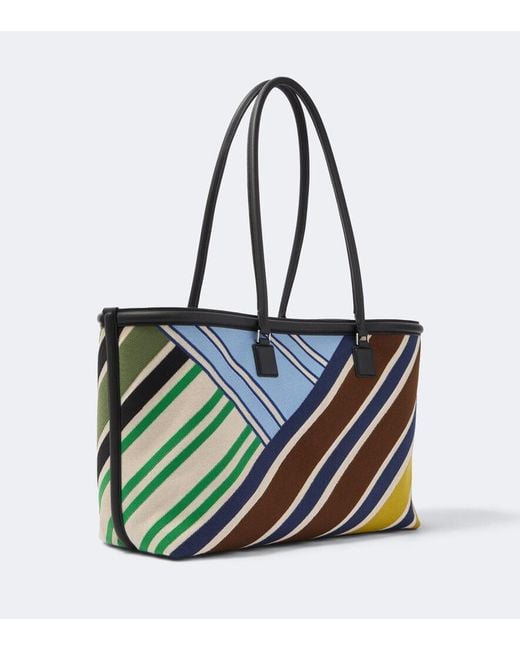 Loewe Blue Verano Large Striped Canvas Tote Bag for men