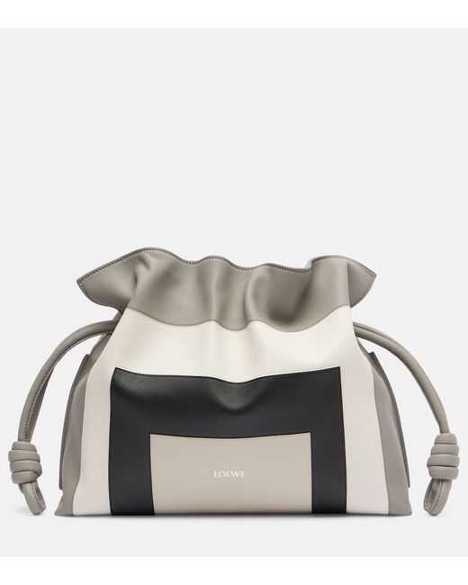 Loewe Gray Flamenco Square Leather Clutch
