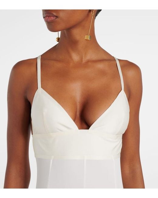 Jacquemus White Spalla Jersey Gown