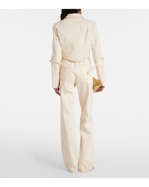 AYA MUSE Natural Tuxis Cropped Denim Jacket