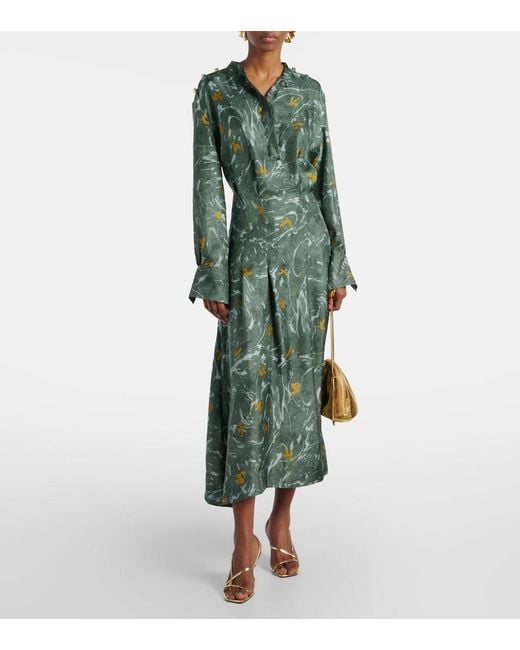 Altuzarra Green Felicia Studded Silk Maxi Dress