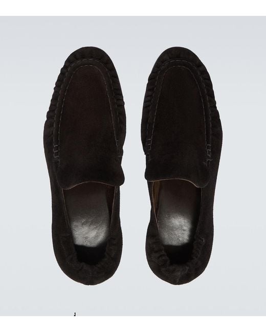 The Row Brown Soft Two Suede Loafers for men