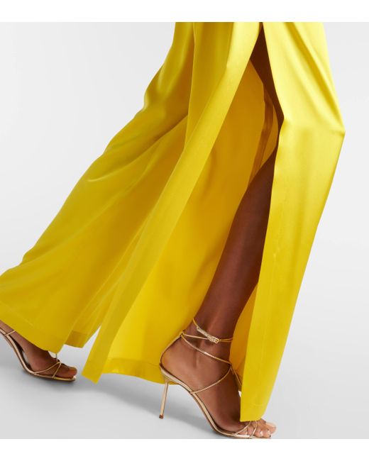 Pantalon ample Elegante Fiesta en soie Max Mara en coloris Yellow