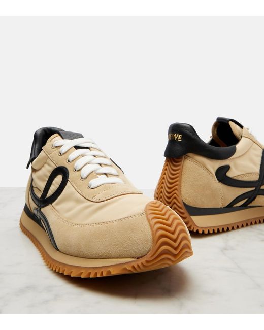 Loewe Natural Flow Runner 2.0 Suede-Trimmed Sneakers