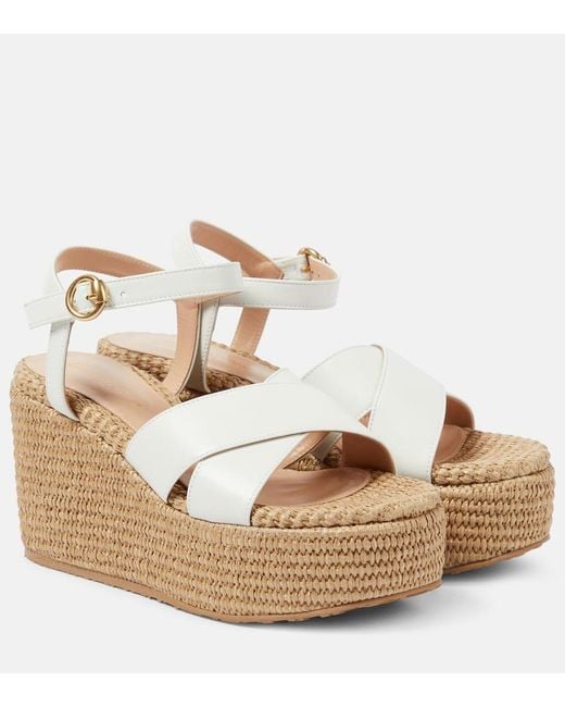 Gianvito Rossi Metallic Suede Wedge Sandals