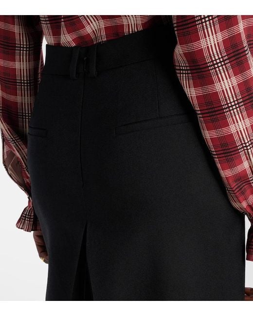Saint Laurent Black Mid-Rise Culottes Aus Wolle
