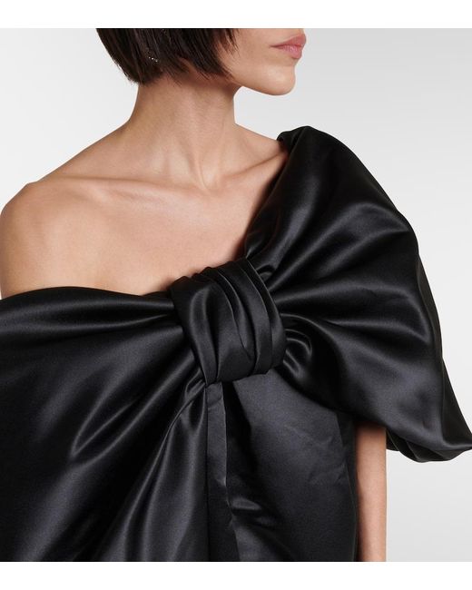 Vestido corto de crepe con lazo Simone Rocha de color Black