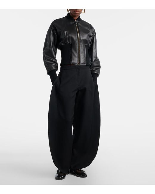 Alaïa Black Virgin Wool Barrel Pants