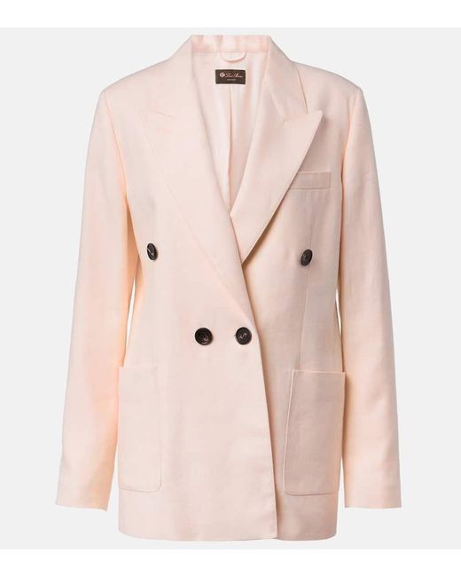 Loro Piana Natural Genny Linen And Wool Blazer