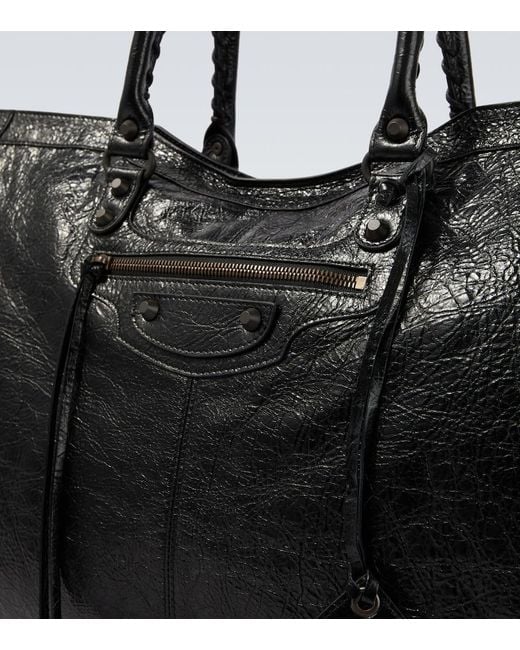 Balenciaga Black Le City Leather Duffel Bag for men
