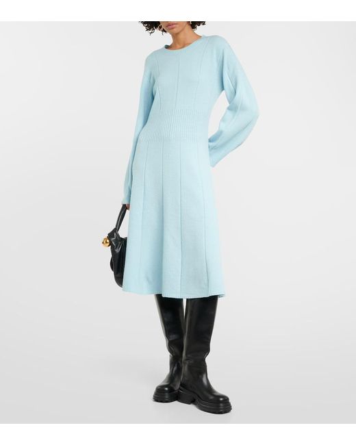 Joseph Blue Wool-Blend Sweater Dress