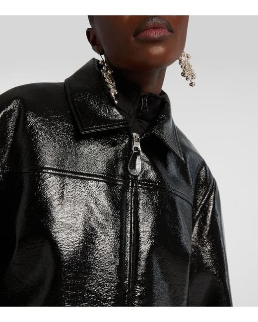 Courreges Black Coated Cotton-Blend Jacket