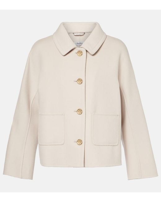 Max Mara Natural Sogno Double-Breasted Virgin Wool Jacket