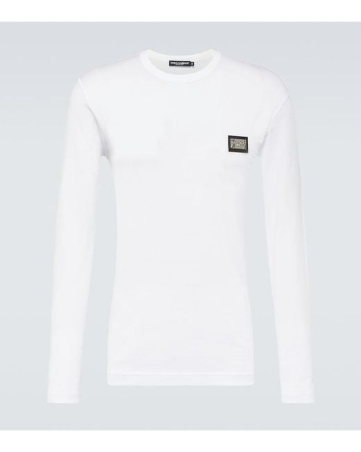 Dolce & Gabbana White Logo Cotton T-Shirt for men