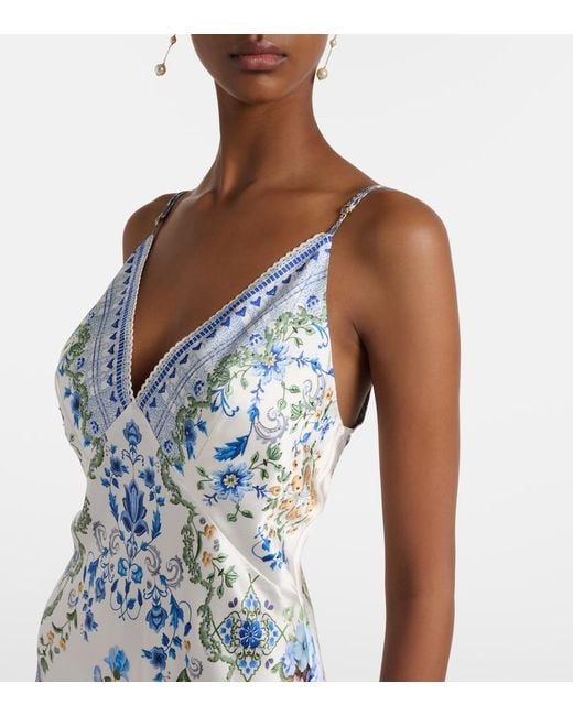 Camilla Blue My Homespun Heart Silk Slip Dress