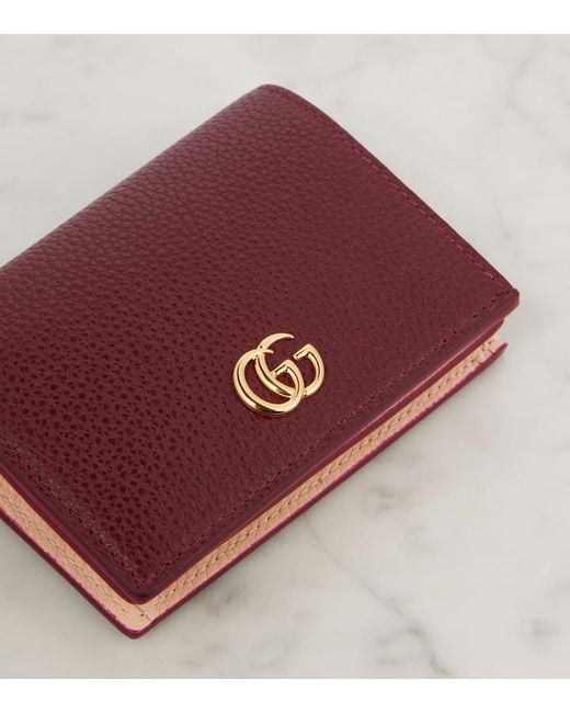 Gucci Red Bi-Color Gg Marmont Small Wallet