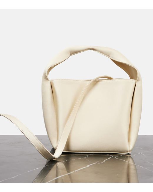 Totême  White Bucket-Bag Petite Aus Satin