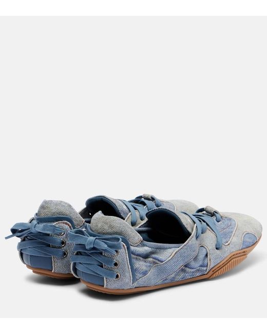 Acne Blue Slip-Ons Aus Leder