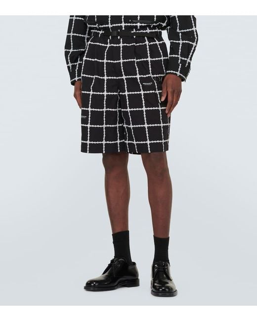 Undercover Black Printed Technical Shorts for men