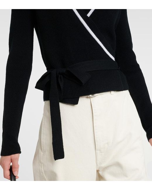 Pullover a portafoglio in lana e cashmere di Jardin Des Orangers in Black
