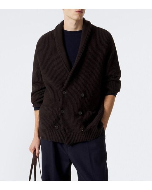 Lisa Yang Black Lyle Double-Breasted Cashmere Cardigan for men