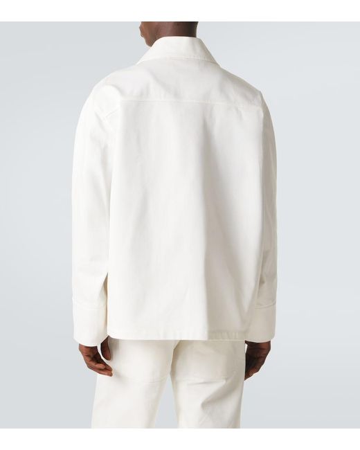 Plan C White Denim Field Jacket for men