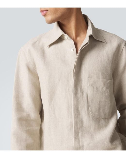 Saman Amel Hemdjacke Aus Leinen in Natural für Herren