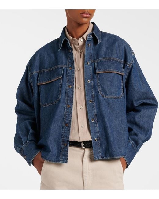 Brunello Cucinelli Blue Monili Denim Jacket