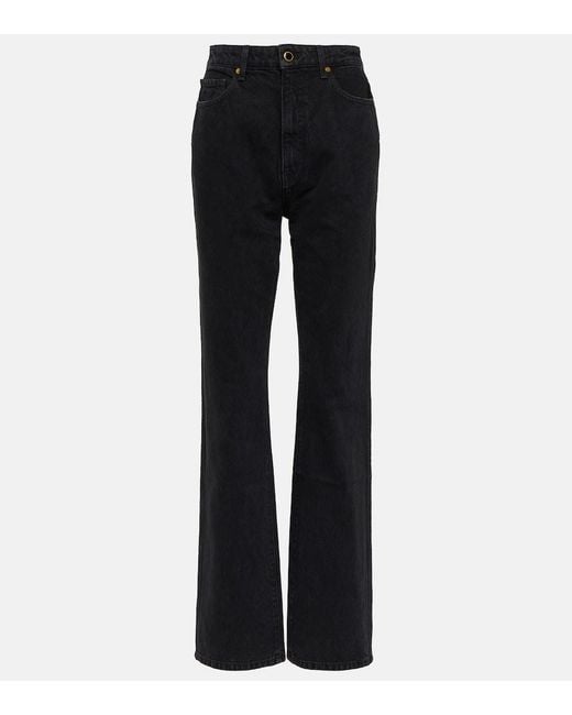 Khaite Black Danielle High-Rise Straight Jeans