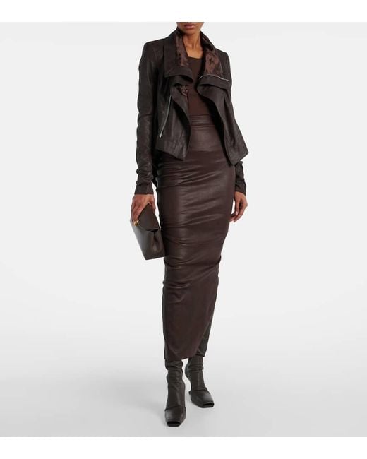 Rick Owens Black Naska Leather Biker Jacket