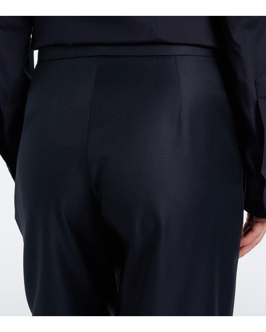 Gucci Blue Wool Wide-Leg Pants
