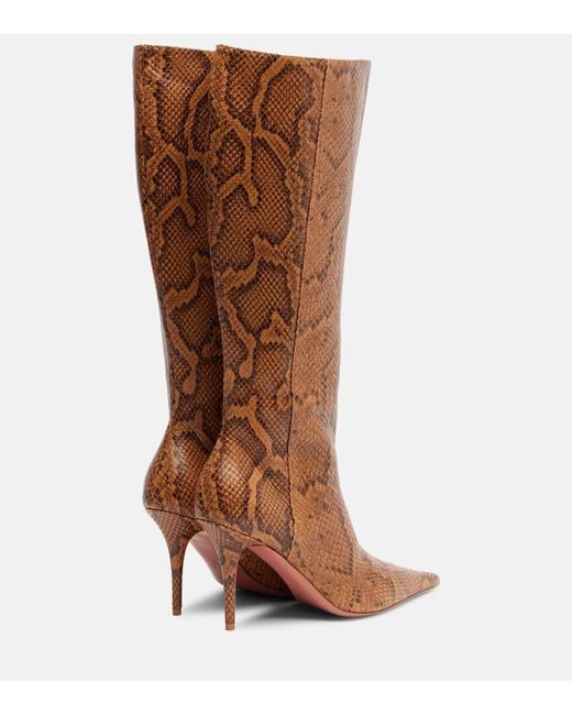 AMINA MUADDI Brown Barbara Leather Knee-High Boots