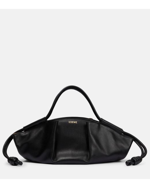 Loewe Black Paseo Small Leather Tote Bag