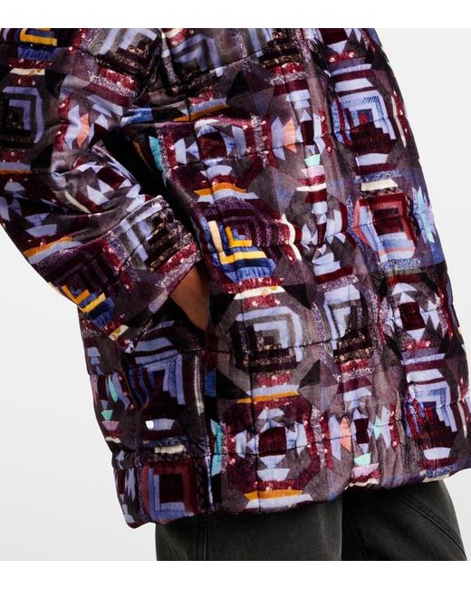 Isabel Marant Blue Doriane Printed Puffer Coat
